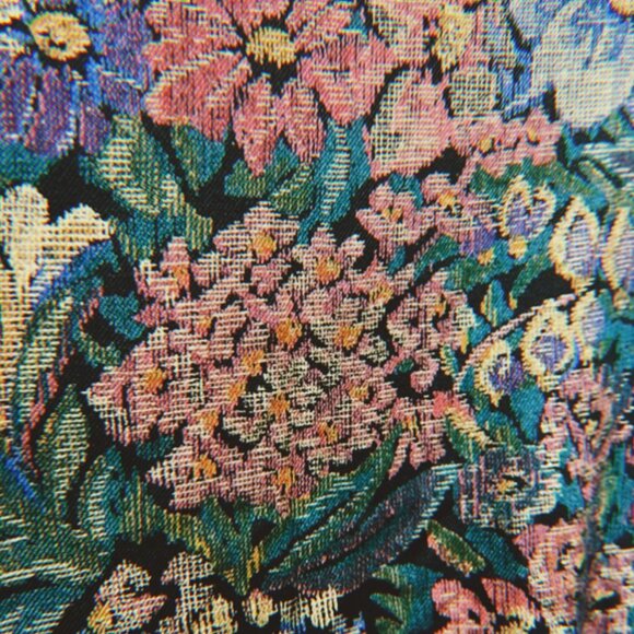 Vintage 1990s 80s Floral Kensington Square Long Sleeved Vest Jacket Top - Size L - Picture 3 of 11